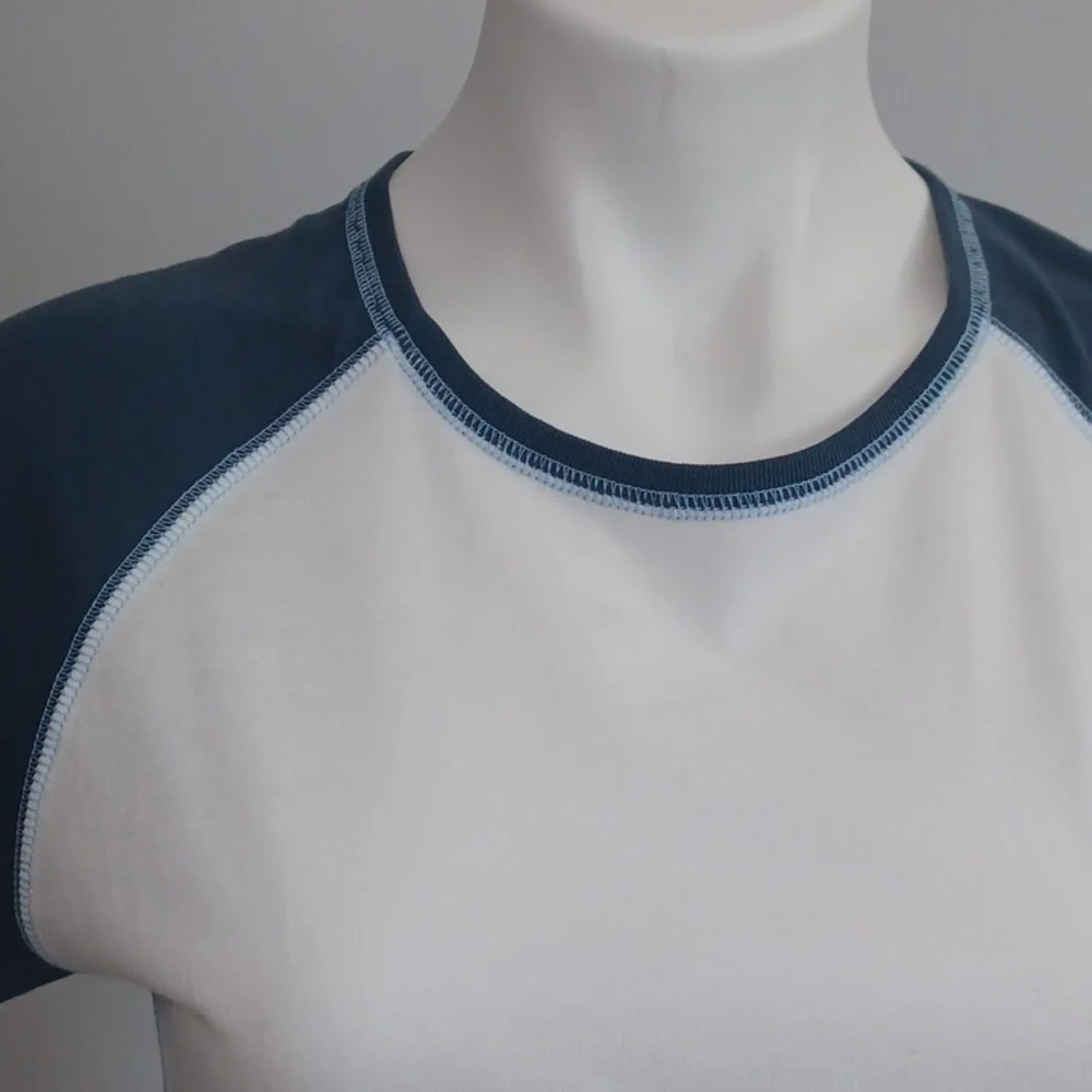 Two NWOT XL short sleeve top. White & blue shirt. Streetwear Yoga Activewear